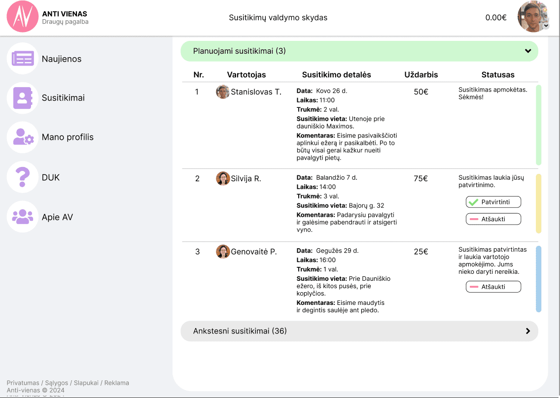 meeting manager page